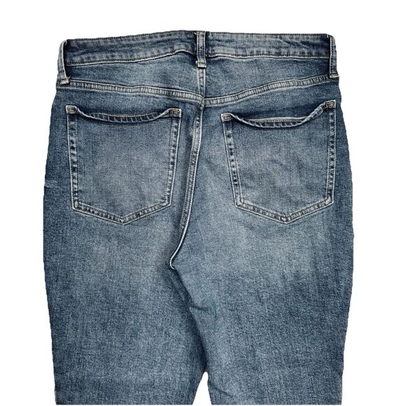 Old Navy OG Straight Button Fly Jeans 12 (31x26.5) Blue Tapered Ankle Womens - Picture 11 of 12